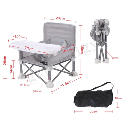 De Baby die van de aluminiumlegering Stoel met Tray Multicolor Portable vouwen