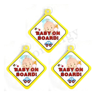 Prodigy PVC-materialen autobord 127 * 127 mm lichtgewicht kleurrijke schattige baby aan boord van autobord