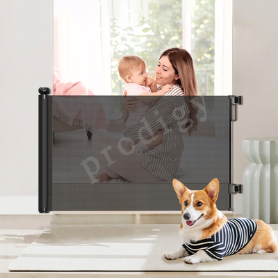 Baby en huisdier retractable mesh poort uitbreidt tot 196 &quot;breed Child Safety Staircase Poort
