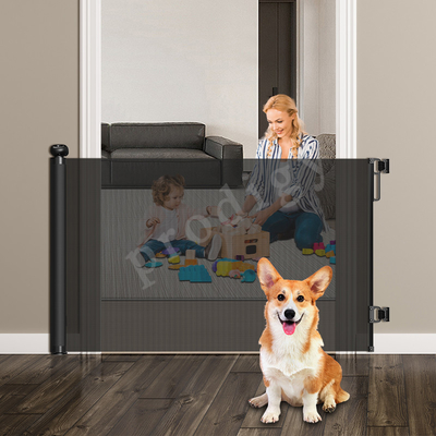 Custom Logo Mesh Intrekbare Veiligheidsdeur Poort Opvouwbare Baby Veiligheidspoort Voor Trap